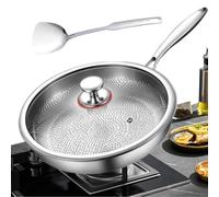 Poêles en titane pour cuisiner Sauté, omelette, steak, poisson, pancake, | Set de poêles antiadhésives en titane, couvercle, spatule Ensembles de cuisine, gadgets cuisine