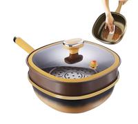 Poêles en titane pour la cuisine | Casserole anti-adhésive en alliage de titane avec couvercle | Sauteuse profonde multi-usage avec cuiseur vapeur | Accessoires de cuisine pour la maison, la cuisine