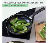 Poêles Induction FACKELMANN Brandao, Set 2 Pièces, Ø 20 et 24 cm, Aluminium Recyclé, Revêtement Céramique Antiadhésif, Sans