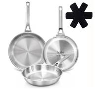 Poêles (lot 3) - BRIEBE - Pure Inox FP1214S3 - Tri-ply 3 couches - Sans revêtement - Induction