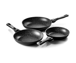 Poêles - PRADEL EXCELLENCE - Gamme Pierra - Diamètres 20, 24, 28 cm - Manches amovibles - Aluminium forgé