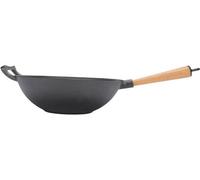 Poêles wok en fonte – Poignée manuelle – Adaptées à la cuisson extérieure – Transfert de chaleur rapide – Diamètre de 30 cm – Noir