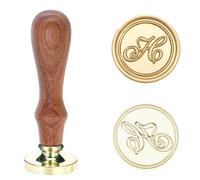 Poemluve Cachet de Cire Alphabet H 25mm Timbre de Sceau Initiales Vintage Tampon de Cire avec Poignée pour Décorez Enveloppes, Faire-part de Mariage/Naissance, Cartes de Voeux et Remerciement