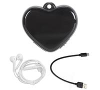 POENVFPO Enregistreur Vocal Numérique à Pendentif en Forme de Cœur, Mini Enregistreur de Lecteur Mp3 à Réduction de Bruit HD pour Salle de onférence (64GB)