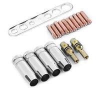POENVFPO Kit de Buses de Soudage MIG Embouts de Contact de Soudage en Laiton 17 Pièces avec Embouts de Contact de 0,8 Mm Support de Buse pour Soudeurs au Chalumeau Binzel 15AK MB 14 15 et