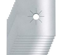 POENVFPO Lot de 10 Housses de Cuisinière à Gaz en Fibre de Verre Imperméables et Résistantes à la Chaleur pour un Nettoyage Facile 27 X 27 Cm (SILVER)