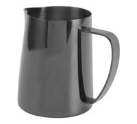 POENVFPO Mousseur à Lait avec Bec Verseur Précis (Noir 600ML) | Construction en acier inoxydable 304, grande capacité, idéal pour le latte art, mousse polyvalente, conception antirouille