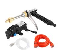 POENVFPO Nettoyeur Haute Pression, Nettoyeur Haute Pression Portable 12 V avec Pompe en Acier Inoxydable, 130 PSI 80 W, Kit de Tuyau de Pompe à Eau Auto-amorçante pour Voiture, Nettoyage de Voiture,