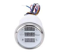 POENVFPO Niveau de Carburant, Pression d'huile, Température de l'eau, 52 Mm, Jauge Numérique 3 en 1, Jauge Marine ABS 316 en Acier Inoxydable, Affichage Bleu pour Voitures, Camping-cars, Camions,