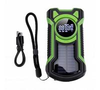 POENVFPO Radio Météo d'urgence, 5000 MAh, Manivelle Solaire NOAA AM FM WB avec Haut-Parleur Bluetooth 5.3, Lumière Stroboscopique SOS, Lampe de Poche, pour Camping en Plein Air, Survie, (Green)