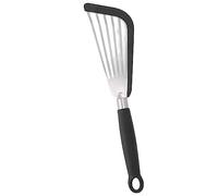 POENVFPO Spatule à Poisson en Silicone Antiadhésive, Ustensile de Cuisine à Fente en Acier Inoxydable, Bord Flexible de 12,2 X 2,8 Pouces, Conception de Drainage d'huile pour Frire des œufs de
