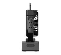 POENVFPO Ventilateur de Camping Portable, Ventilateur Brumisateur avec Télécommande, Angle Réglable à 90 Degrés, Batterie 20 000 MAh, Charge 10 Heures, Fonction Minuterie, pour Activités (BLACK)
