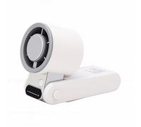 POENVFPO Ventilateur Portatif, 3 Fois Portable Rechargeable par USB avec Fonction de Refroidissement de la Glace, Débit D'Air Réglable à 180 °, Affichage LED D'autonomie de 8 Heures, pour (WHITE)