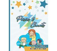 Poésies & Chants: cahier de poésie et de chant pour élèves du primaire et collège | Petit format : 96 pages 17 x 22 cm grands carreaux | 48p. Séyes pour l’écriture et 48p. blanches pour dessiner