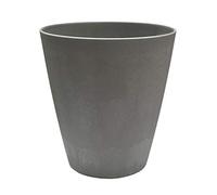 Poétic - Bac à Fleurs Rond - Ø37,9 x H41 cm - 30 litres - pour l'intérieur - Bouchon avec trop-Plein - en Plastique résistant - Couleur Ciment - Garantie 5 Ans