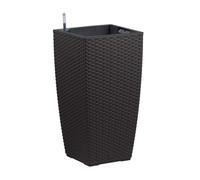 POETIC - Bac Casa Mesh carré haut 3058 granite - L 29,9 x l 29,9 x h 57,4 cm 12L - avec réserve d'eau