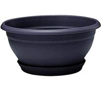 Poétic- Coupe Pot de Fleurs - Coupe Ronde d'extérieur avec Soucoupe clipsée - Coupe pour Composition - Coloris Noir Violine - Ø30,5 x H15 cm - en Plastique recyclé
