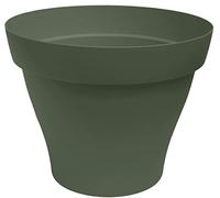 Poétic - Pot de Fleurs d'extérieur et d'intérieur - Pot Rond - Coloris Kaki - Pot de Fleur en Plastique recyclé - Ø21 x H16,3 cm - Contenance 2,7 litres