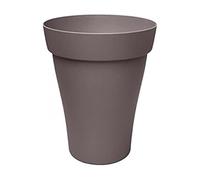 Poétic Pot de Fleurs Romeo, Grand Pot de Fleurs Rond, Volume 70L, Coloris Taupe