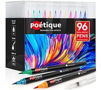 Poétique Feutre Aquarelle 96 couleurs - Feutres Pinceaux Avec Embouts de Pinceau Flexibles, Stylos Aquarelle Professionnels Pour la Coloration, la Peinture, le Dessin et La Calligraphie des Artistes