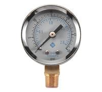 pofaa 0~30 psi 0~2bar Mini Cadran Manometre de Pression d’air compresseur barometre Metre Manometre hydraulique a echelle Double Cadran Noir