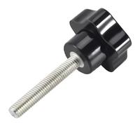 pofaa M8 X 50 Mm Filetage Remplacement Star Bouton À Main Vis de Serrage Noir Ton Argent