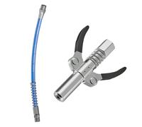 POFET Embout de Pistolet Graisseur Double Poignée Coupleur G pour Pistolet Graisseur avec Tuyau de 30 cm pour Tous Types de Pistolet Graisseur