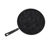 Poffertjes Poffertjes Poffertjes Poêle en fonte avec 7 cavités Poêle antiadhésive de 20,5 cm pour four électrique à induction au gaz, avec livre de recettes pour mini crêpes Takoyaki