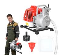 pofluany Motopompe Thermique 42.5CC (1.25 kW) - Pompe à Eau Thermique à Essence 9756 L/h (30m) - Pompe de Surface, Arrosage Jardin et Vide Piscine pour Irrigation Agricole Rouge