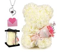POHOMEGK Cadeau Fete des Meres Ours en Rose, Cadeaux Ours en Rose, Cadeaux de la fête des Mères, Saint Valentin, Anniversaire, Les Filles Aiment Les Roses Dours