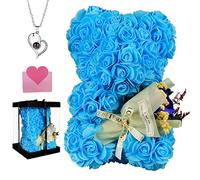 POHOMEGK Cadeau Fete des Meres Ours Rose Ourson Roses Eternelle, Rose éternelle Fête des Mères Saint Valentin Anniversaires Cadeau de Remise des diplômes Les