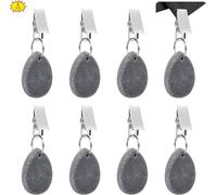 Poids de Nappe, 8Pcs Poids de Nappe en Pierre avec Pince, Poids de Nappes en Marbre, Pendentif Nappe, Pince à Nappe en Pierre