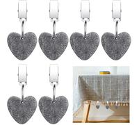 Poids de Nappe - Non spécifié - Cœur en Marbre - 6 PCS - Clips en Acier Inoxydable - Gris