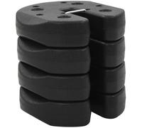 Poids pour tonnelle - lot de 4 plaques béton 220 x 50 mm - couvercle plastique noir empilable pour parasol et tente réception