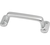 Poignée A.22mm L.110mm L.36mm Fonte d'aluminium argentée anodisée trous 4 HERMETA