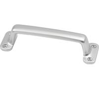 Poignée A.26mm L.140mm L.38mm Fonte d'aluminium argentée anodisée trous 4 HERMETA