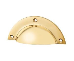 Poignée coquille-P22-laiton poli-80x40mm BRICOZOR