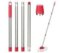 Poignée de Balai à Franges VI-ledas Turbo Smart de Rechange,Manche à Balai réglable en Acier Inoxydable de 147 cm, Compatible avec VI leadr H2pro RinseClean et la Plupart des serpillères