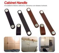 Poignée De Cabinet En Cuir Pu? 1 Pièce? Poignées De Porte De Tiroir De Commode En Cuir Pu Souple? Tirer Le Matériel De Meubles? Boutons De Cuisine