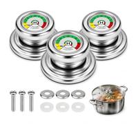 Poignée de couvercle de casserole avec thermomètre, poignée de rechange | Lot de 3 boutons de couvercle de casserole thermiques, anti-brûlure, poignée de rechange pour couvercle de casserole
