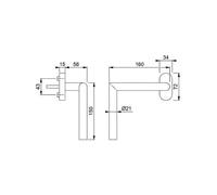 Poignée de fenêtre HOPPE Inox PMR - Droite - 150 / 150 mm - 10819255