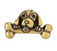 Poignée de garde-robe en laiton avec, Aged Color 1PCS | Forme de traction d ' armoire en saillie, décoration ludique en forme de chien et d ' os, poignée pour armoires
