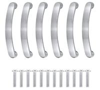 Poignée de meuble aluminium argent - entraxe 96 mm, lot de 6
