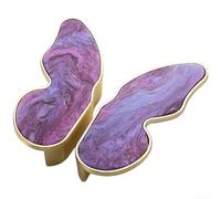 Poignée de placard papillon en alliage de zinc avec motif trèfle nordique pour tiroir de cuisine et armoire Utilisation en coquillage finition blanche Deux pièces (F)