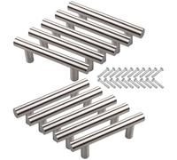 Poignée de porte - 10Pcs - Acier inoxydable - Entraxe 64mm - Finition brossée