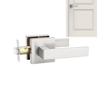 Poignée de porte à levier d' , bouton de porte de chambre à coucher, poignée de plate réversible avec bouton tournant l' , ensemble de quincaillerie pour portes intérieures