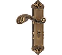 Poignée de porte avec serrure - Porte en bois/acier - Protection anti-effraction - Roulement silencieux - Pour une épaisseur de porte de 35 à 45 mm - Entraxe 50 mm, entraxe de 45 mm - Clé incluse - Br