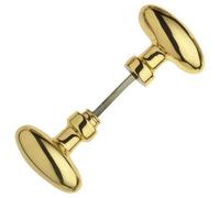 poignée de porte Bouton double olive laiton poli