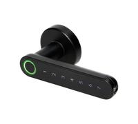 Poignée de porte connectée noire avec clavier et lecteur biométrique - Orno