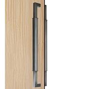 Poignée de porte coulissante for porte de grange en bois, ensemble de poignées de porte d'entrée en acier inoxydable commercial for intérieur et extérieur, montées dos à dos(Black,80 cm (32"))